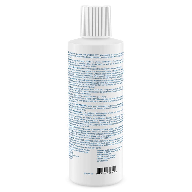 Virbac Epi-Soothe Pet Shampoo For Dogs, Cats & Horses (16 oz) - For Dry or Sensitive Skin - Image 3
